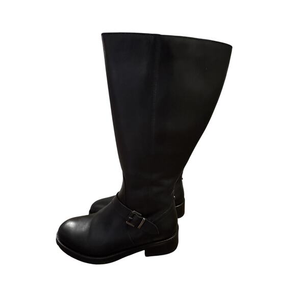 DUO BOOTS Charlotte Knee High Boots In Black Leather, Size 39 - Picture 12 of 14